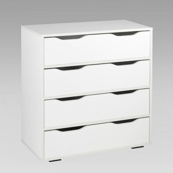 Комод 4 ящика Пифагор-1 2F (4Я)навесной/напольный 770х400х820 Белый матовый