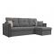 Угловой диван «Валенсия», механизм дельфин, рогожка, цвет серый