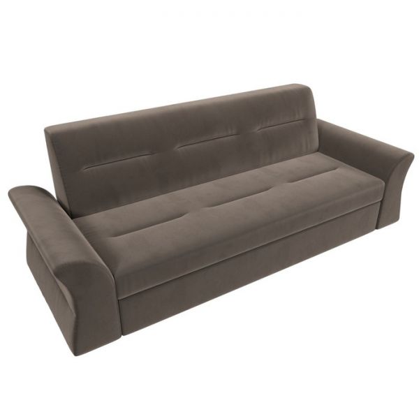 Прямой диван «Клайд», механизм дельфин, велюр, цвет бежевый