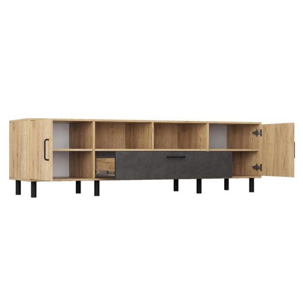 Тумба ЛОФТ для ТВ-21  2000х550х590 Дуб Бунратти/ Малави