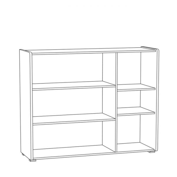 Комод Камея 10.99, 1300х413х1040, Орех селект каминный/Белый глянец