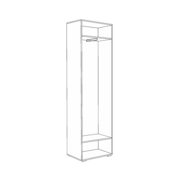 Шкаф для одежды Глория 102, 604х356х2070, Дуб Винтаж Оксид/ Белый шагрень