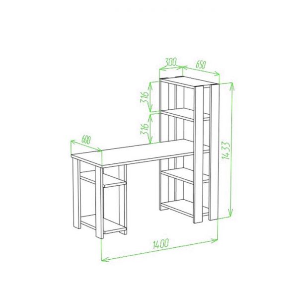 Компьютерный стол, 1400 ? 650 ? 1450 мм, цвет белый