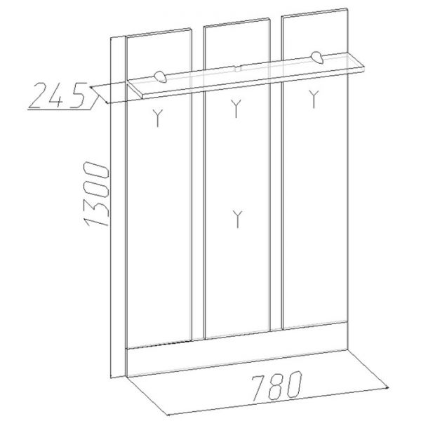 Вешалка «Комфорт 21», 780 ? 245 ? 1300 мм, цвет венге