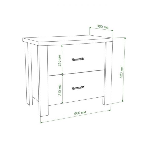 Тумба низкая, 600 ? 360 ? 520 мм, цвет нельсон / белый
