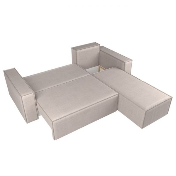 Угловой диван «Куба», механизм еврокнижка, рогожка, цвет бежевый