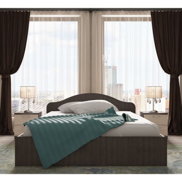 Кровать Кр-2, 800х2000, Дуб выбеленный/Венге