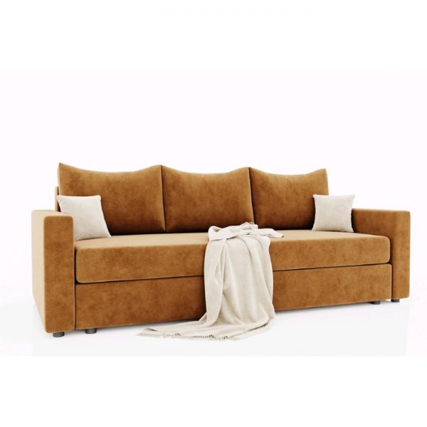 Диван прямой «Олимп 1», ППУ, еврокнижка, цвет селфи 10 / подушки селфи 01