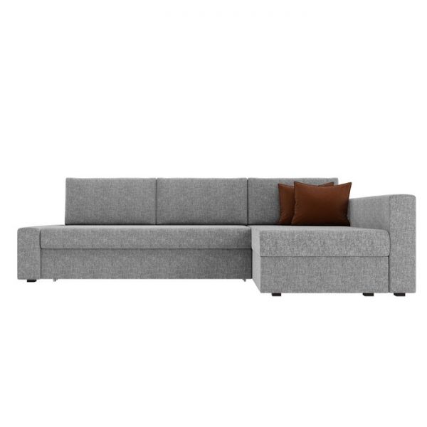 Угловой диван «Версаль», механизм дельфин, рогожка, цвет коричневый