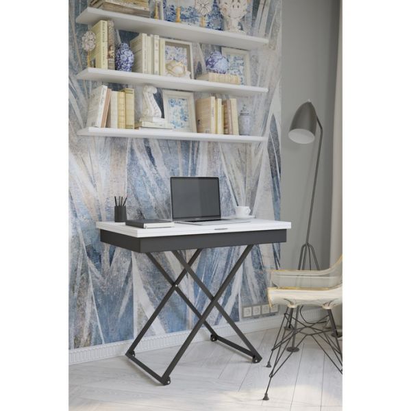 Стол трансформируемый «Андрэ Loft», 850 (1100) ? 550 (850) ? 400 (725) мм, ЛДСП, белый