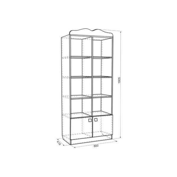 Стеллаж Фэнтези, 800х419х1905, Белый рамух