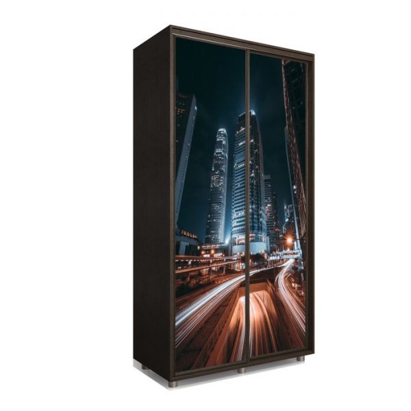 Шкаф-купе Яркий-22 1200х600х2300 Белый/Мегаполис 1