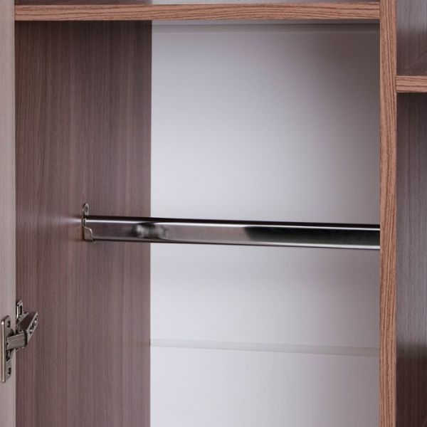 Шкаф Аура 3-х створчатый с ящиками, 2220х1200х500, ясень шимо тёмный/светлый