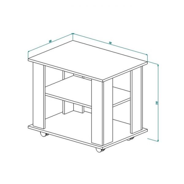 Стол журнальный с полкой СЖ-10 590х700х500 Дуб выбеленный/Венге