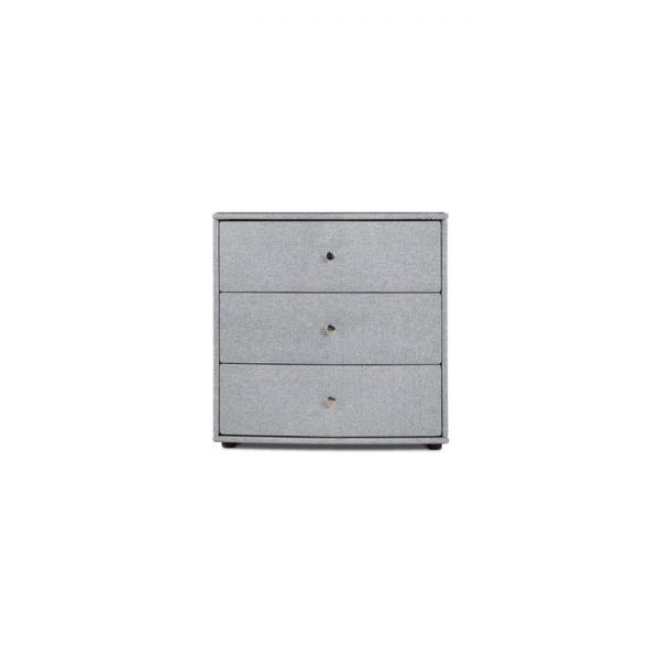 Комод «Люнетта», 3 ящика, 750 ? 505 ? 760 мм, рогожка, стекло, цвет серый