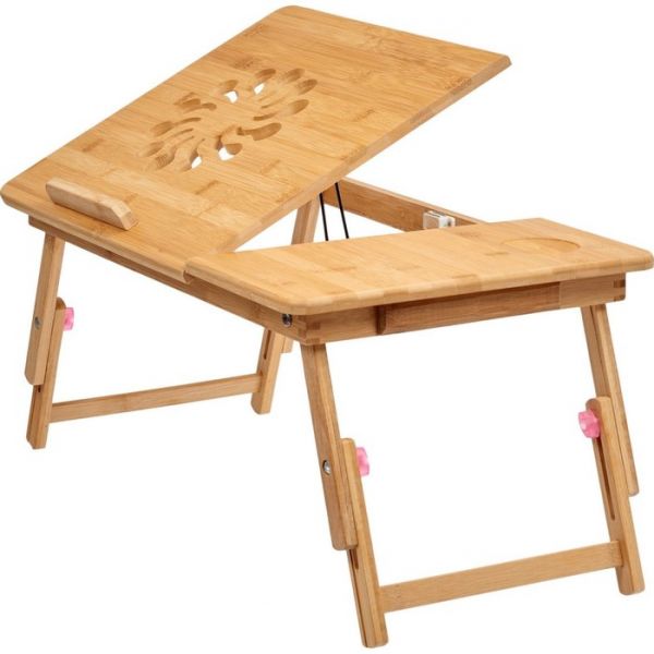 Столик-трансформер для ноутбука, планшета и завтрака в постели, 550 ? 350 ? 370 мм, бамбук