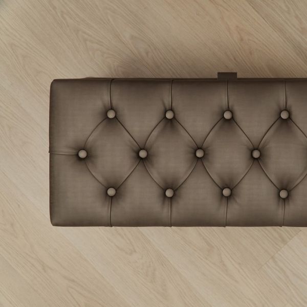 Банкетка «Рондель» с ПМ, 950 ? 410 ? 420 мм, экокожа, цвет взбитые сливки