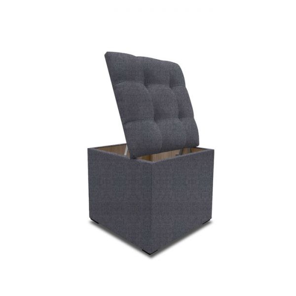 Пуф с крышкой и утяжкой, 400 ? 400 ? 420 мм,  рогожка, цвет savana plus yellow