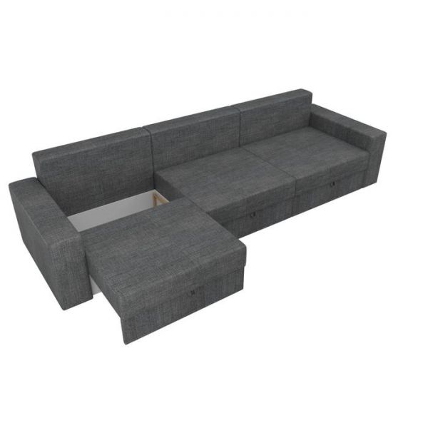 Диван прямой «Мэдисон Long», механизм еврокнижка, рогожка, цвет серый