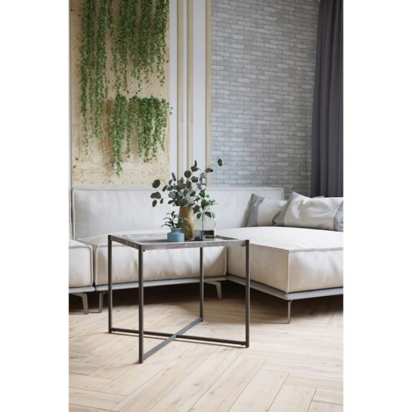 Стол журнальный «Стефан», 520 ? 520 ? 500 мм, цвет серый мрамор