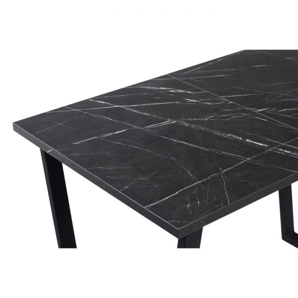 Стол АТЛАНТ-12  1300/1800х800х760 Камень Черный/Опора Атлант чёрная матовая