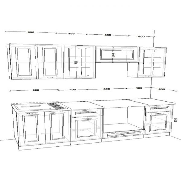 Кухонный гарнитур Гарнитур 1 Белый Вегас 2000 Белый