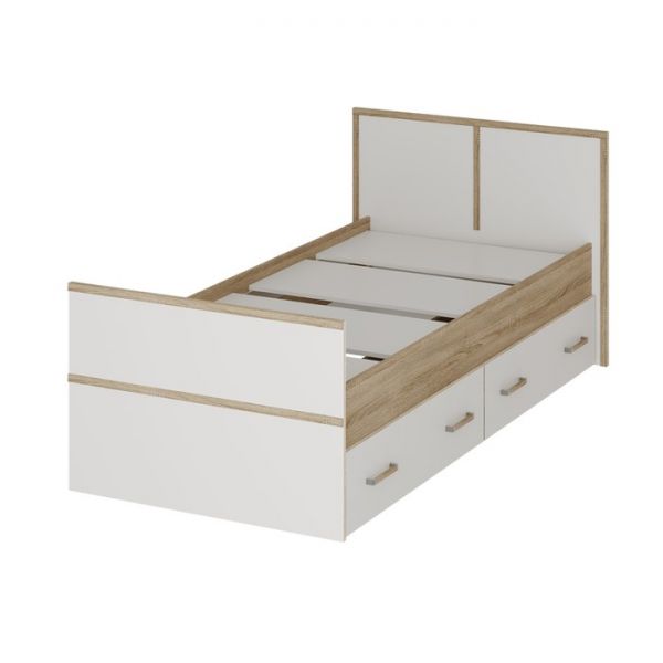 Кровать Сакура LIGHT 2000х900 дуб сонома/белый