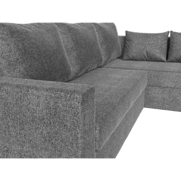 Угловой диван «Мансберг», механизм еврокнижка, угол левый, рогожка, цвет серый