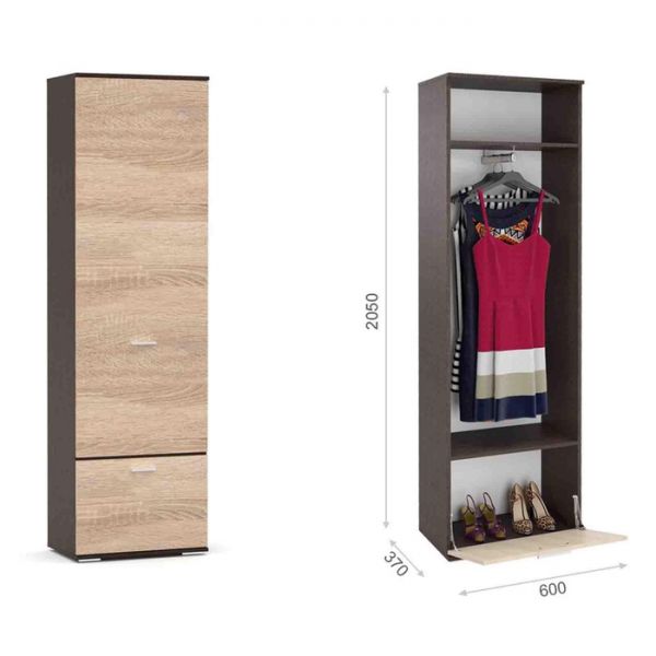 Прихожая «Виола», стеллаж угловой, шкаф, шкаф угловой, тумба, вешалка, комод и зеркало