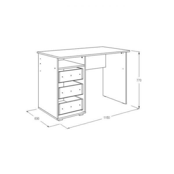 Стол письменный «Омега 18», 1150 ? 600 ? 770 мм, цвет ясень анкор тёмный / анкор светлый