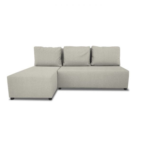 Угловой диван «Алиса», бельевой ящик, еврокнижка, рогожка, цвет savana grey / savana milk