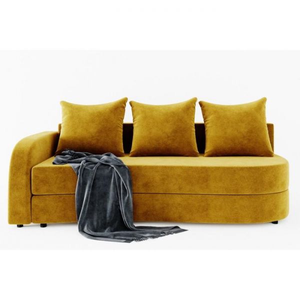 Диван прямой «Гитара», еврокнижка, ППУ, велюр, локоть левый, цвет селфи 08