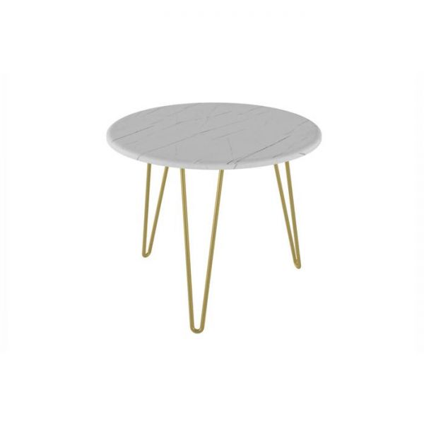 Стол журнальный «РИД Голд 430», 550 ? 550 ? 450 мм, цвет белый мрамор