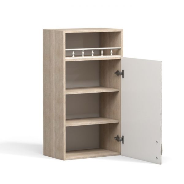 Шкаф навесной с полкой Анжелика 500х300х920 Дуб молочный/Ясень