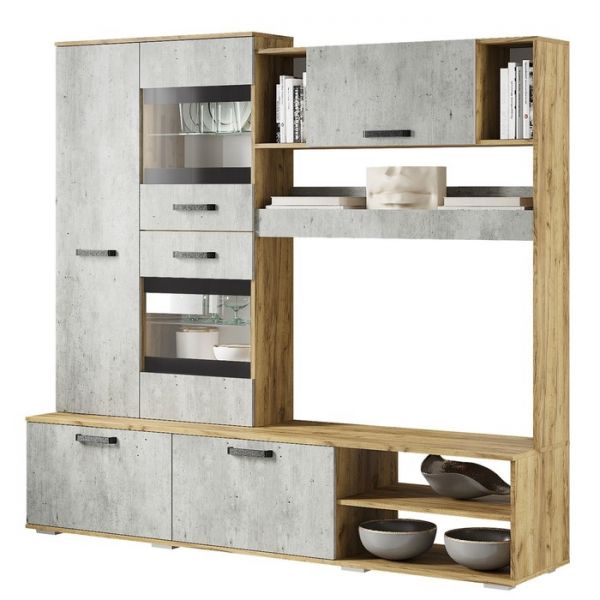 Гостиная Трамп 2800х460х1860 крафт/метрополитан грей