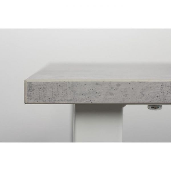 Стол АТЛАНТ-02 1200/1700*800х750 Бетон Чикаго светлый/Опора АТЛАНТ-Белый глянец