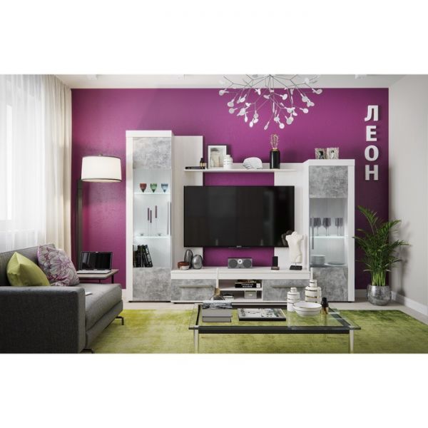 Тумба ТВ «Леон 3», 1680 ? 469 ? 398 мм, цвет ясень анкор светлый / ателье светлый