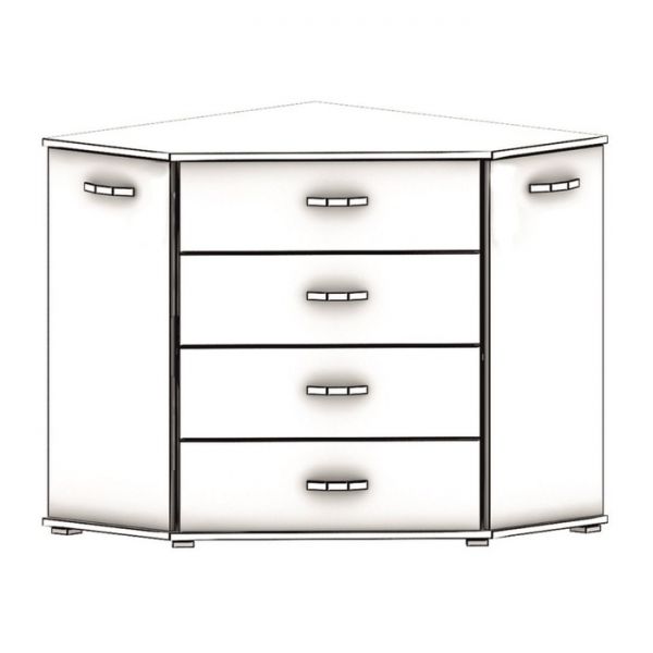 Комод угловой М-12, 780х780х820, Венге/Белфорт