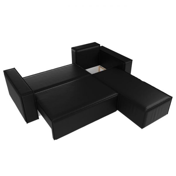 Угловой диван «Куба», механизм еврокнижка, экокожа, цвет бежевый