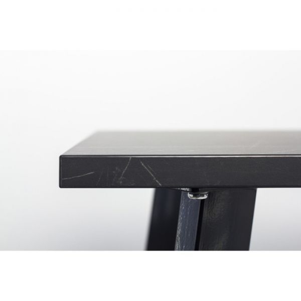 Стол АТЛАНТ-02  1200/1700х800х760 Камень Черный/Ножеки титан черные матовые