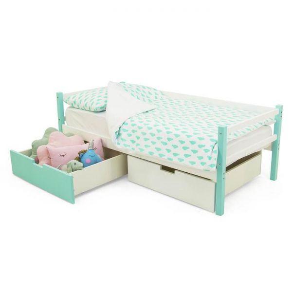 Детская кровать-тахта Svogen мятно-белый