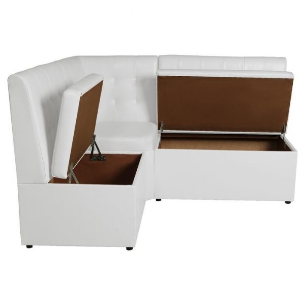 Кухонный уголок "АЛЕКС", экокожа, TEOS WHITE