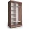 Шкаф-купе Модный Зеркало Ясень шимо тёмный/Белый/Венге тёмный 1600х600х2300