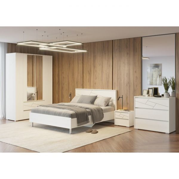 Комод с тремя ящиками АДЕЛИНА 1000х440х900 Рамух белый