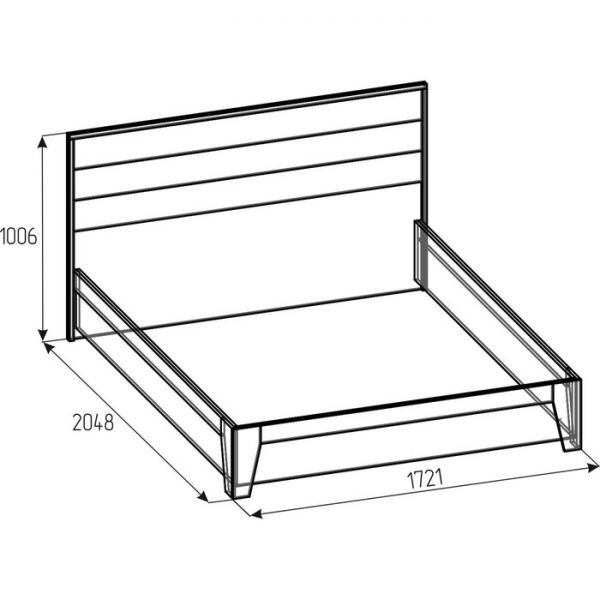 Кровать Люкс «Айрис 308», 2000 ? 1400 мм, без основания, цвет белый / дуб золотистый