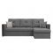 Угловой диван «Валенсия», механизм дельфин, рогожка, цвет серый