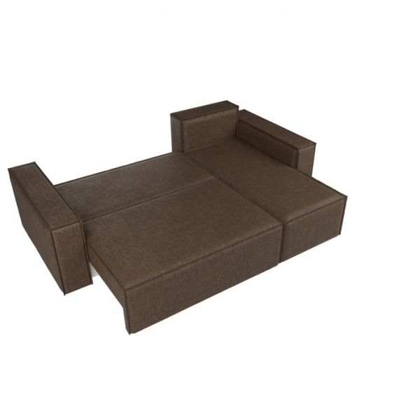 Угловой диван «Куба», механизм еврокнижка, рогожка, цвет бежевый