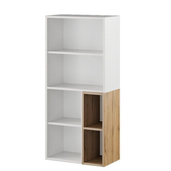 Шкаф-пенал Альберо настенный 550х309х1200 белый/дуб вотан