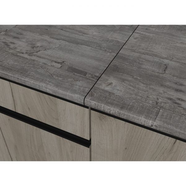 Кухонный гарнитур Паола нормал 1500х600 Белый/Кантри/Дуб грей, Дуб браун