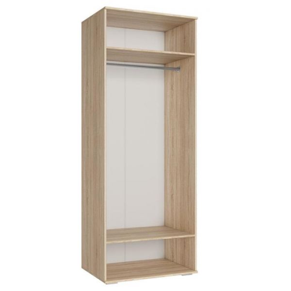 Шкаф ШР-2 Зеркало/Зеркало РИВЬЕРА 800х570х2100 фасады ПВХ Белый/корпус Дуб Сонома